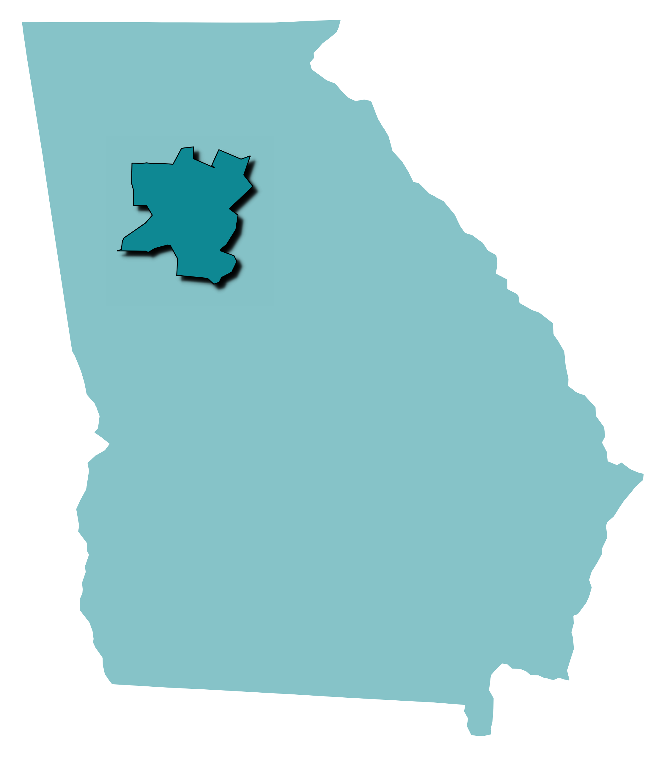 Metro Atlanta region map