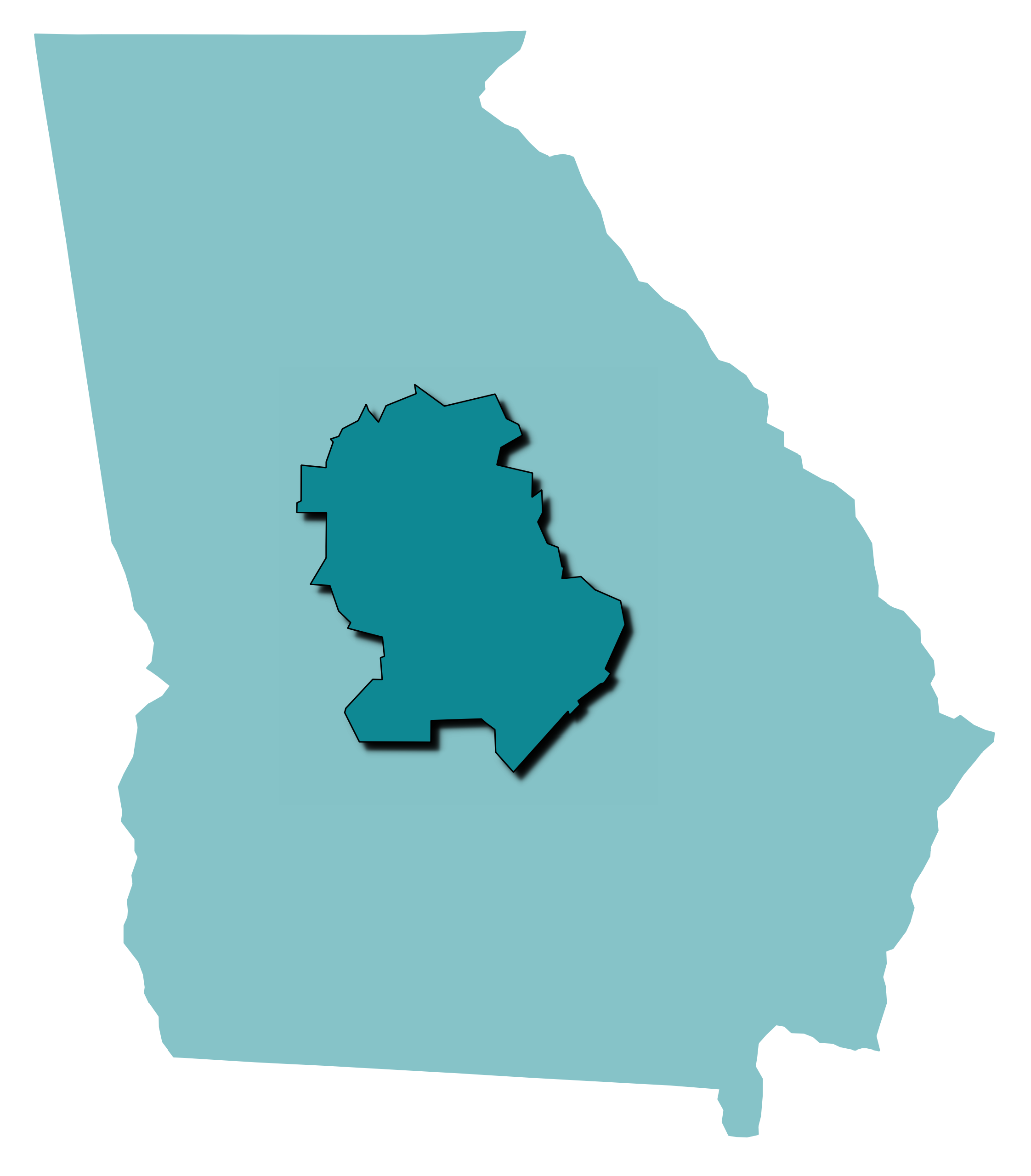 Middle Georgia region map